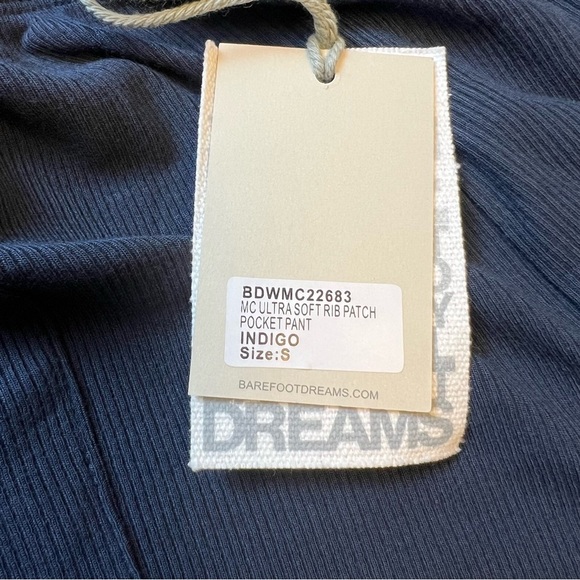 Barefoot Dreams Malibu Ultra Soft Rib Patch Pocket Pant Indigo Color Size S - Picture 6 of 11